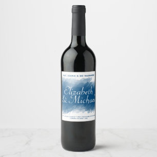 Blueberry Brush Watercolor Wine Bottle Label