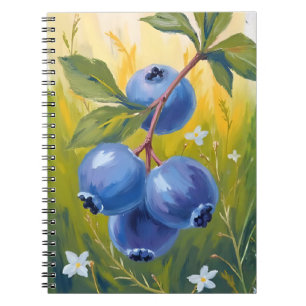 Blueberry Bush   Fruit Watercolor Painting Notebook