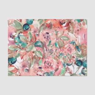 Blueberry Bushel Watecolor Decoupage Flowers Tissue Paper