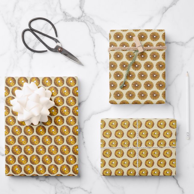 Blueberry Butter Crunch French Twist Doughnuts Wrapping Paper Sheet (Front)