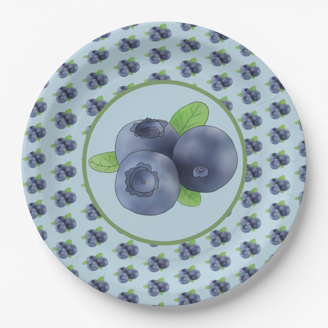 blueberry cardboard paper plate (Front)