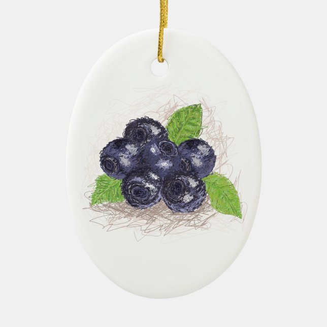 blueberry ceramic ornament (Front)