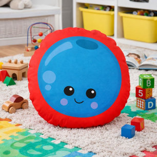 Blueberry Charm Round Pillow