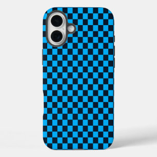 Blueberry checkered pattern iPhone 16 plus case