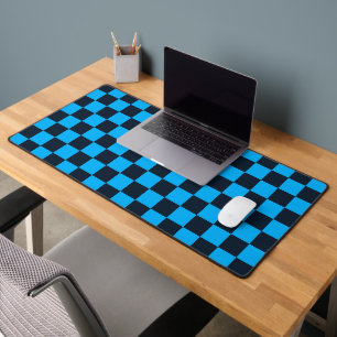 Blueberry checkered pattern desk mat