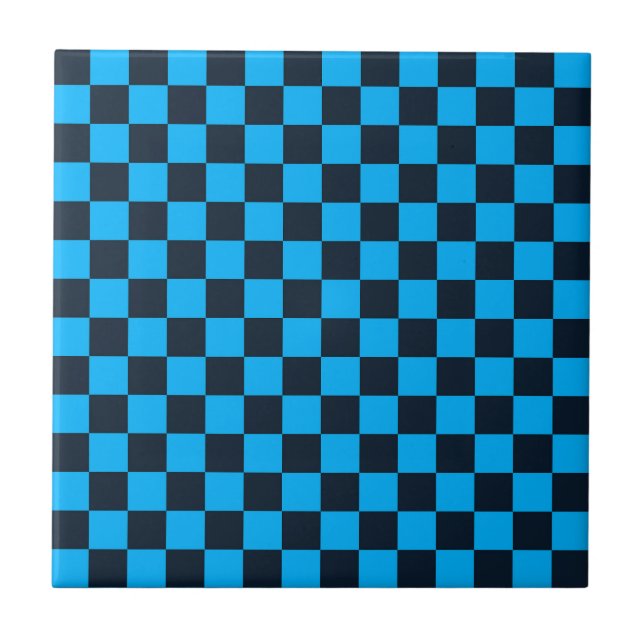Blueberry checkered pattern tile (Front)