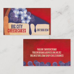 Blueberry cheesecake bakery wedding event baking business card