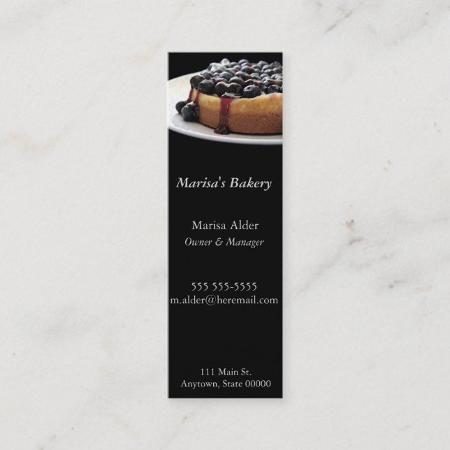 Blueberry cheesecake bookmark mini business card (Front)