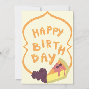 Blueberry Cheesecake Happy Birthday Card