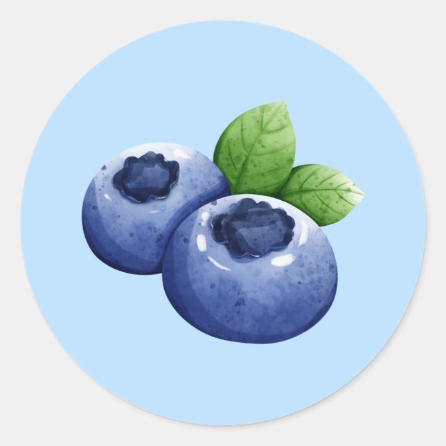Blueberry Classic Round Sticker (Front)