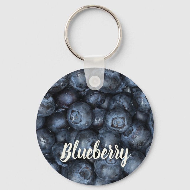 Blueberry Close Up Detail for Vegans Keychain (Front)