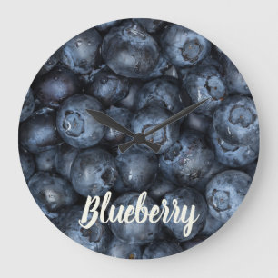 Blueberry Close Up Detail for Vegans Large Clock