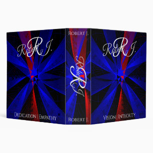 Blueberry Color Abstract Geometric Virtue Binder