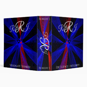 Blueberry Color Abstract Geometric Virtue Binder