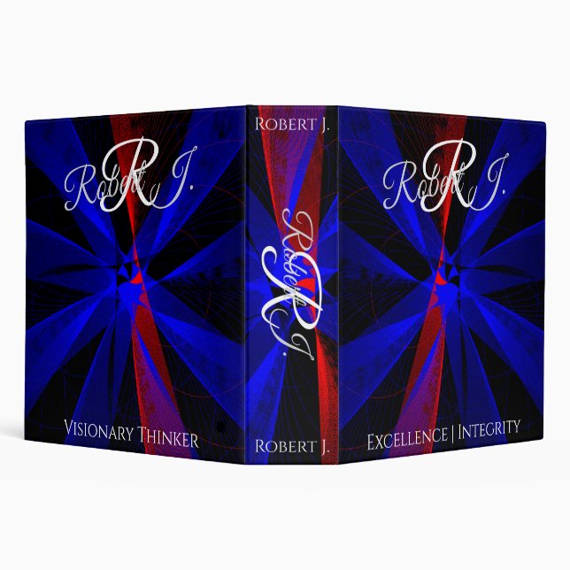 Blueberry Color Abstract Geometric Virtue Binder (Background)