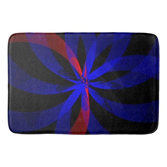 Blueberry Color Center Geometric Accent Bath Mat (Front)