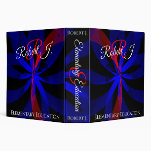 Blueberry Color Center Geometric Accent Binder