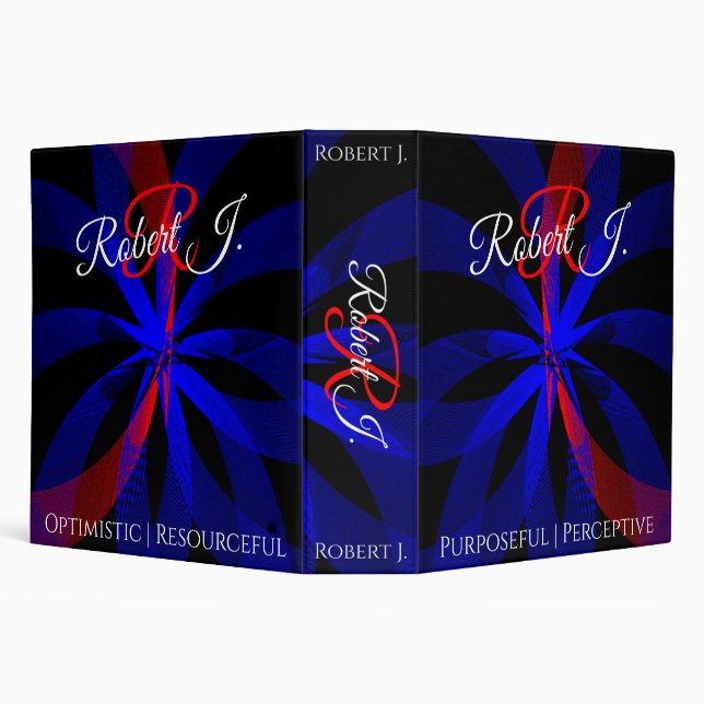 Blueberry Color Center Geometric Virtue Binder (Background)