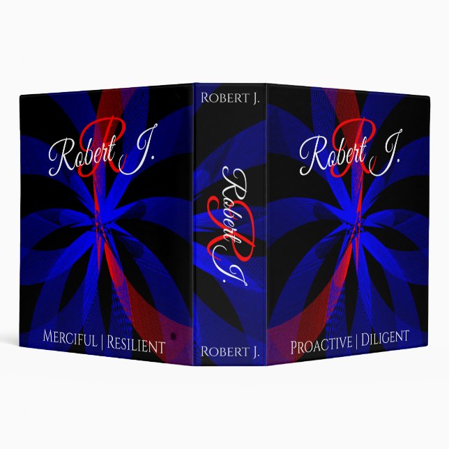 Blueberry Color Center Geometric Virtue Binder (Background)