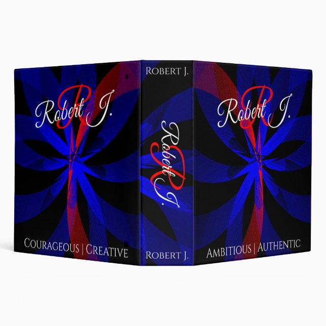 Blueberry Color Center Geometric Virtue Binder (Background)