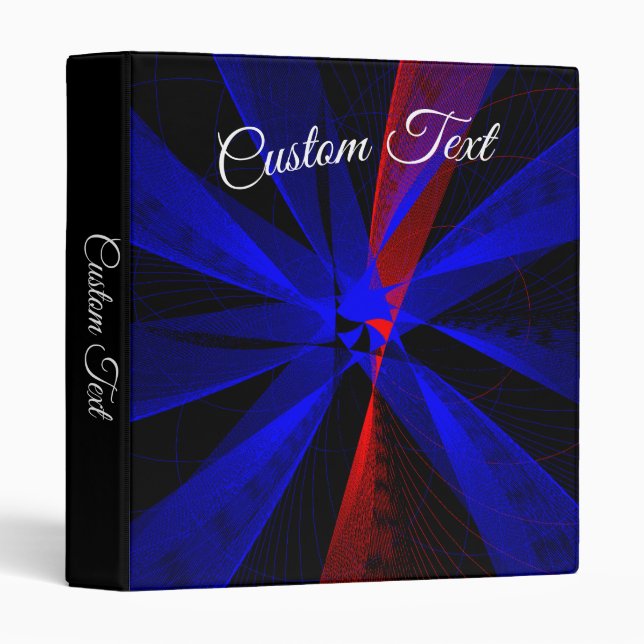 Blueberry Colour Abstract Geometric Binder (Front/Spine)