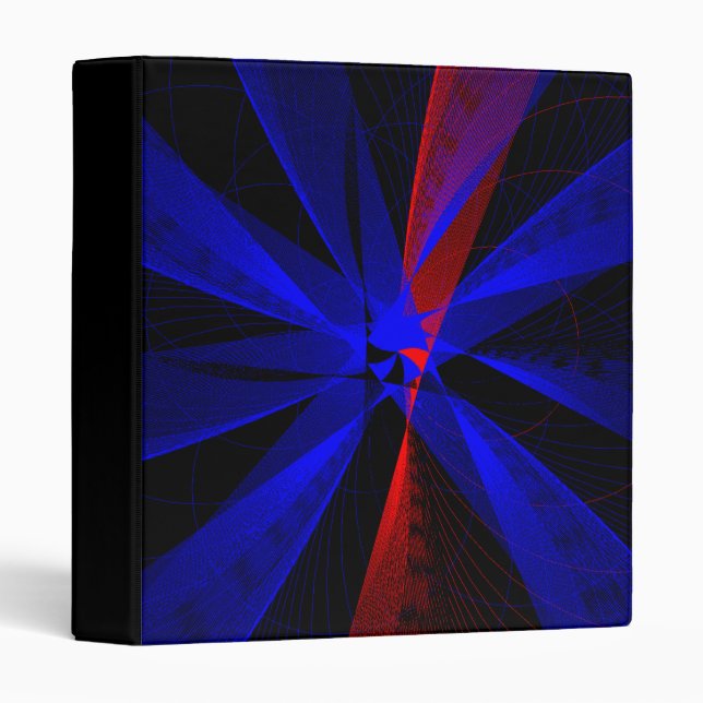 Blueberry Colour Abstract Geometric Binder (Front/Spine)