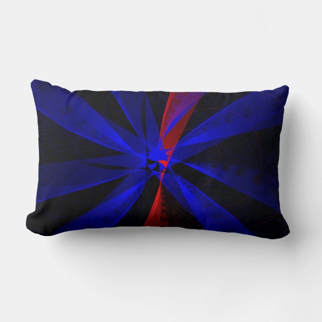 Blueberry Colour Abstract Geometric Throw Pillow (Front)