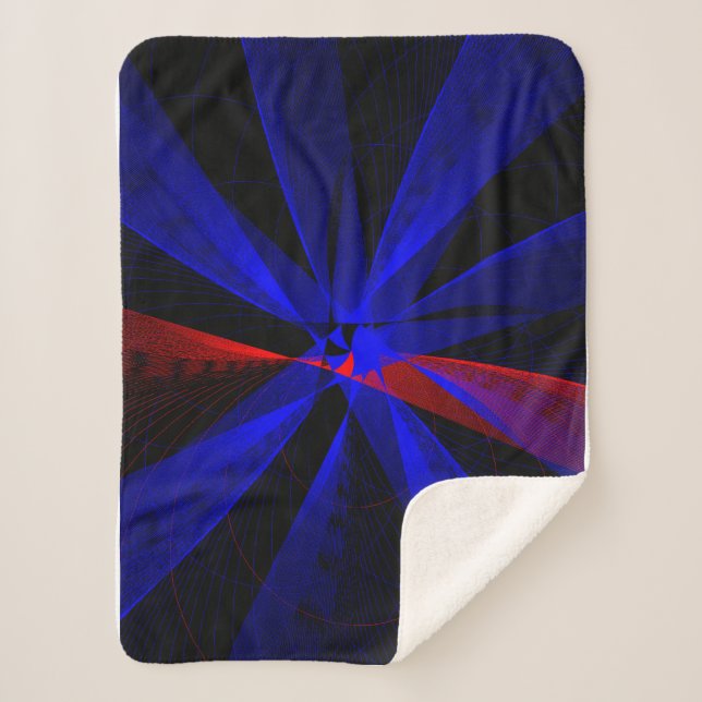 Blueberry Colour Abstract Sherpa Blanket (Front)