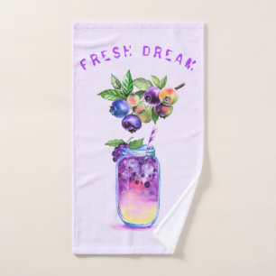 Blueberry Cool Drink Fruits Bath Towel Set