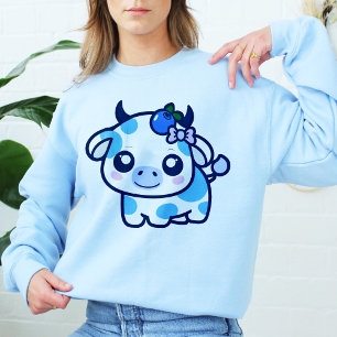 Blueberry Cow blue Kawaii Clothing Cute Cow Gift T-Shirt