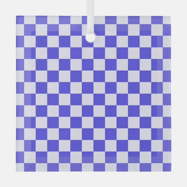 Blueberry cream checkered pattern glass ornament (Front)