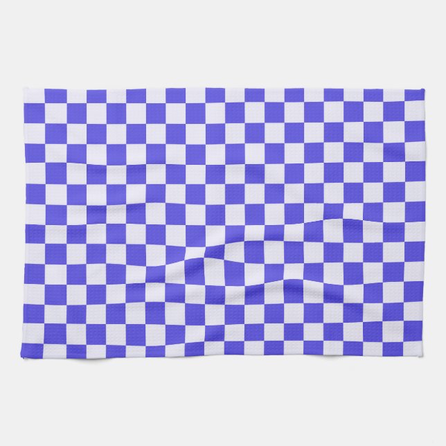 Blueberry cream checkered pattern kitchen towel (Horizontal)