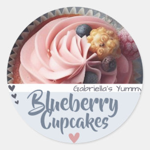 Blueberry Cupcake Cake Photo Template Baking Label