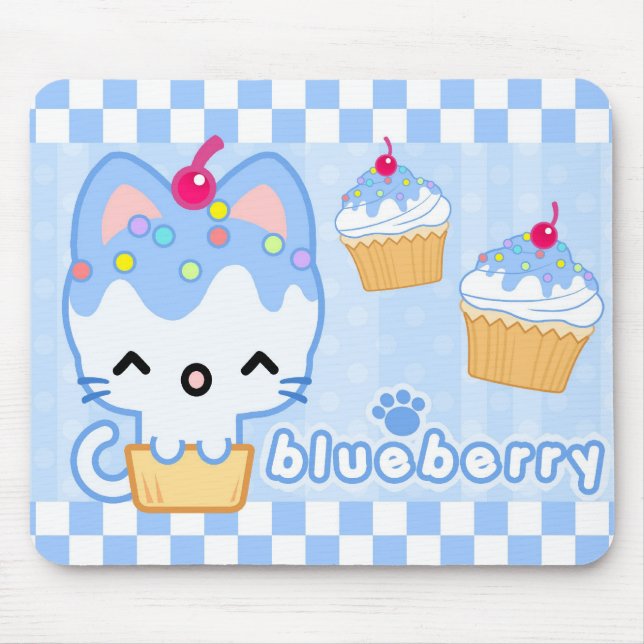 Blueberry Cupcake Kitty Mousepad (Front)