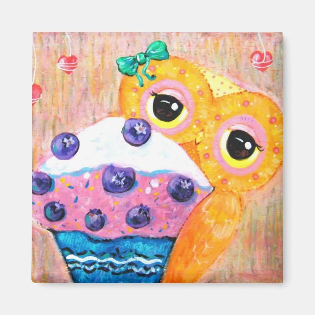 Blueberry Cupcake Love Magnet (Front)