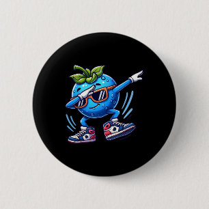 Blueberry Dabbing Dancing Blueberry Fruit 2 Inch Round Button