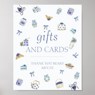 Blueberry Dessert Baby Shower Gifts and Cards  Poster