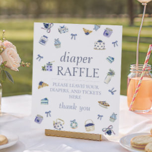 Blueberry Dessert Watercolor Diaper Raffle Poster