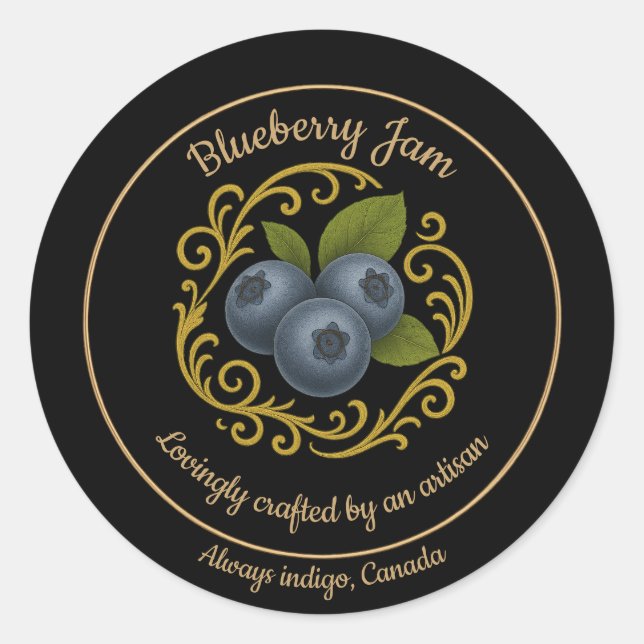 Blueberry Dream – Artisan vintage Jam Label (Front)