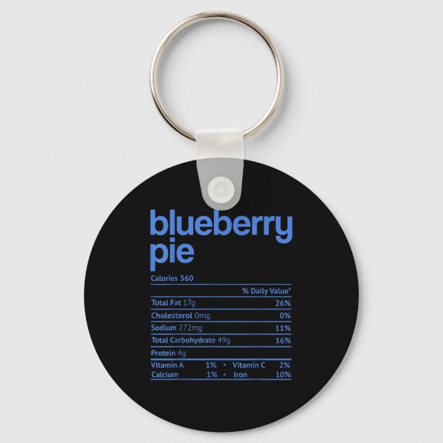 Blueberry E Nutrition Facts Funny Thanksgiving Chr Keychain (Front)