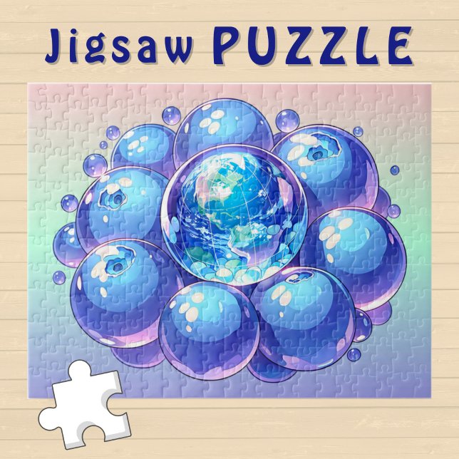 Blueberry Earth Planet comic book style -  Jigsaw Puzzle (Creator Uploaded)