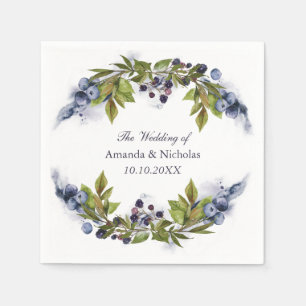Blueberry  fall wedding personalized napkin