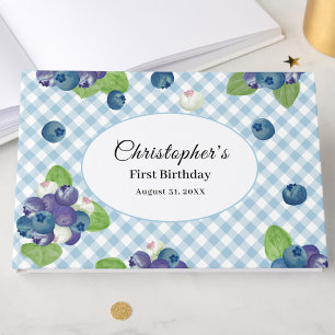 Blueberry First Birthday Small Guest Book