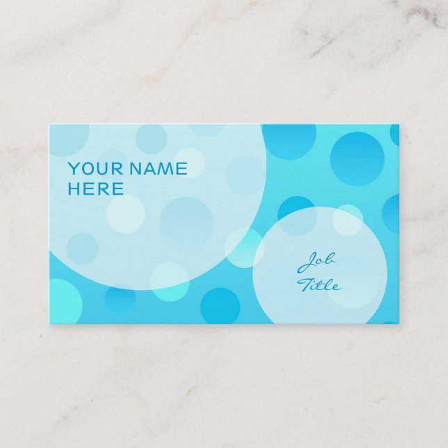 Blueberry Fizz business card template bubbles (Front)