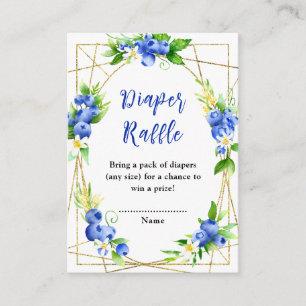 Blueberry Floral Baby Shower Diaper Raffle Enclosure Card
