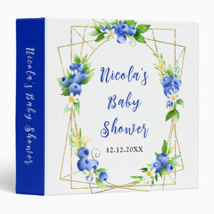 Blueberry Floral Baby Shower Photo Album Binder