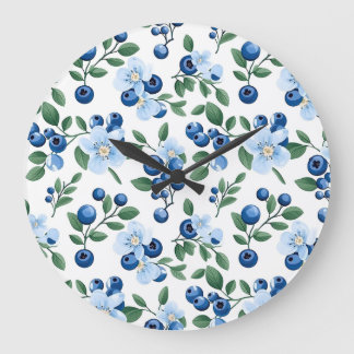 Blueberry Floral Wall Clock