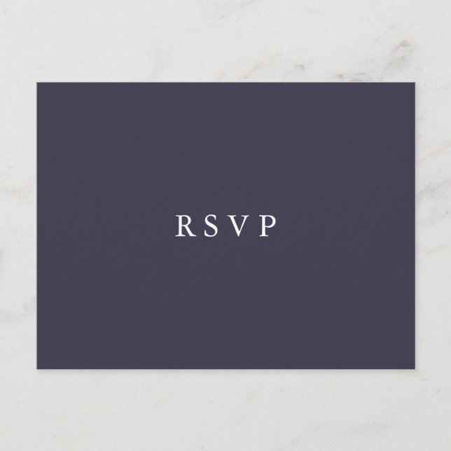 Blueberry | Floral Wedding  RSVP MEAL CHOICE Invitation Postcard (Front)