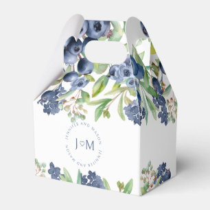 Blueberry floral wedding thank you favour boxes
