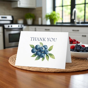 Blueberry Fruit Berry Rustic Wedding Thank you Card